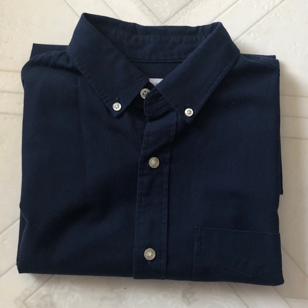 GAP Standard Fit Stretch Navy Button Down